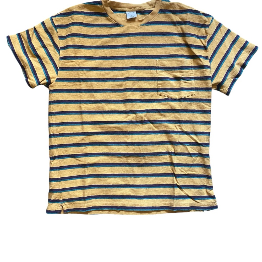 Urban Outfitters Yellow and Blue Striped Tee